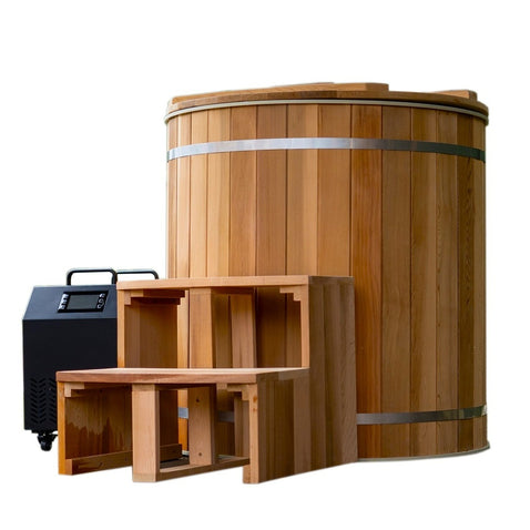 Cold plunge Wooden barrel ice bath tub 