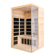 WIDO indoor infrared sauna made from Canadian hemlock wood