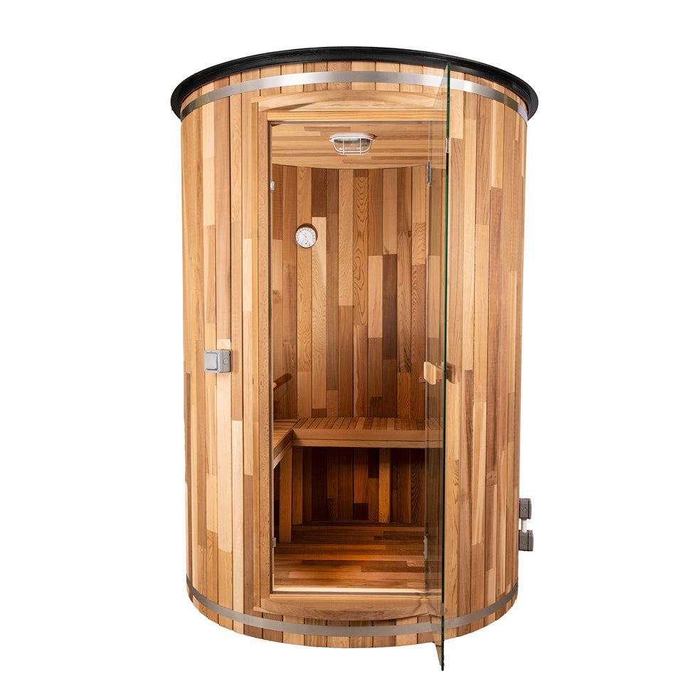 WIDO 2-person outdoor traditional cedar sauna with Harvia heater