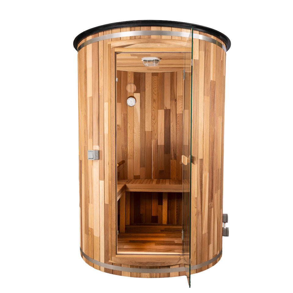 WIDO 2-person outdoor traditional cedar sauna with Harvia heater