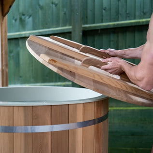 wooden ice bath with water chiller and filtration
