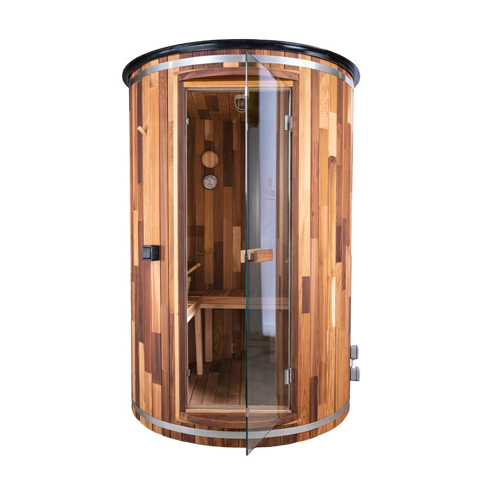 WIDO 2-person outdoor traditional cedar sauna with Harvia heater